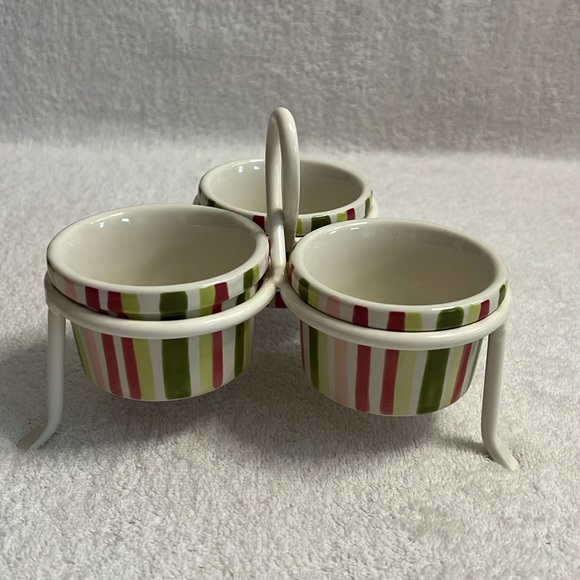 Linens-N-Things 3-Dish Condiments Set with Holder - Picture 1 of 10